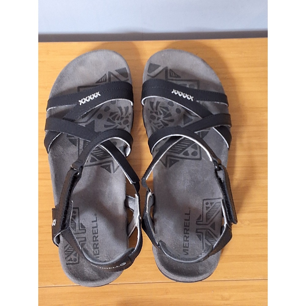 Merrell Black Paloma Strappy Sandals Womens Size 9 Leather Hiking Outdoor